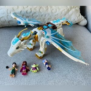Legos Elves White Queens Dragon and Elves Minifigures